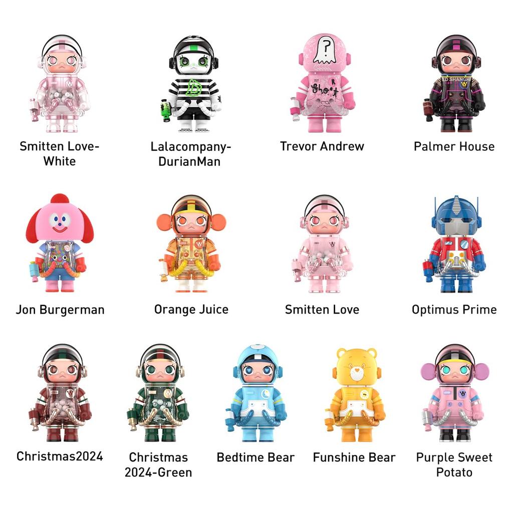 POP MART MEGA SPACE MOLLY Series 4 Box of Pop Mart Gachapon Blind Box Plastic Premium PVC Soft Original Birthday Gifts 100% [Assorted 9] Figures,