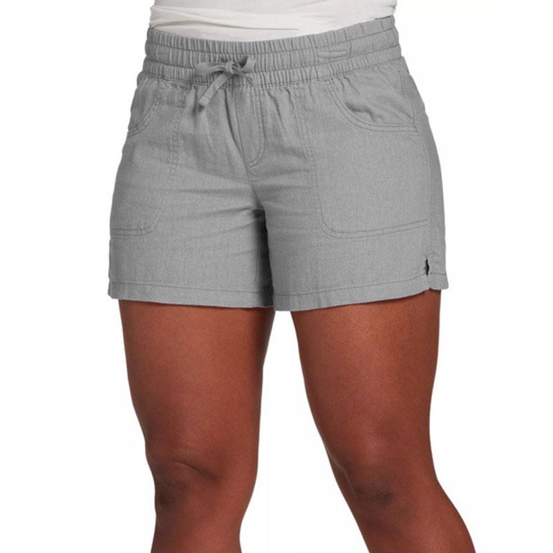Summer Women Pants Elastic Casual Sports Shorts High Waist Big Pockets