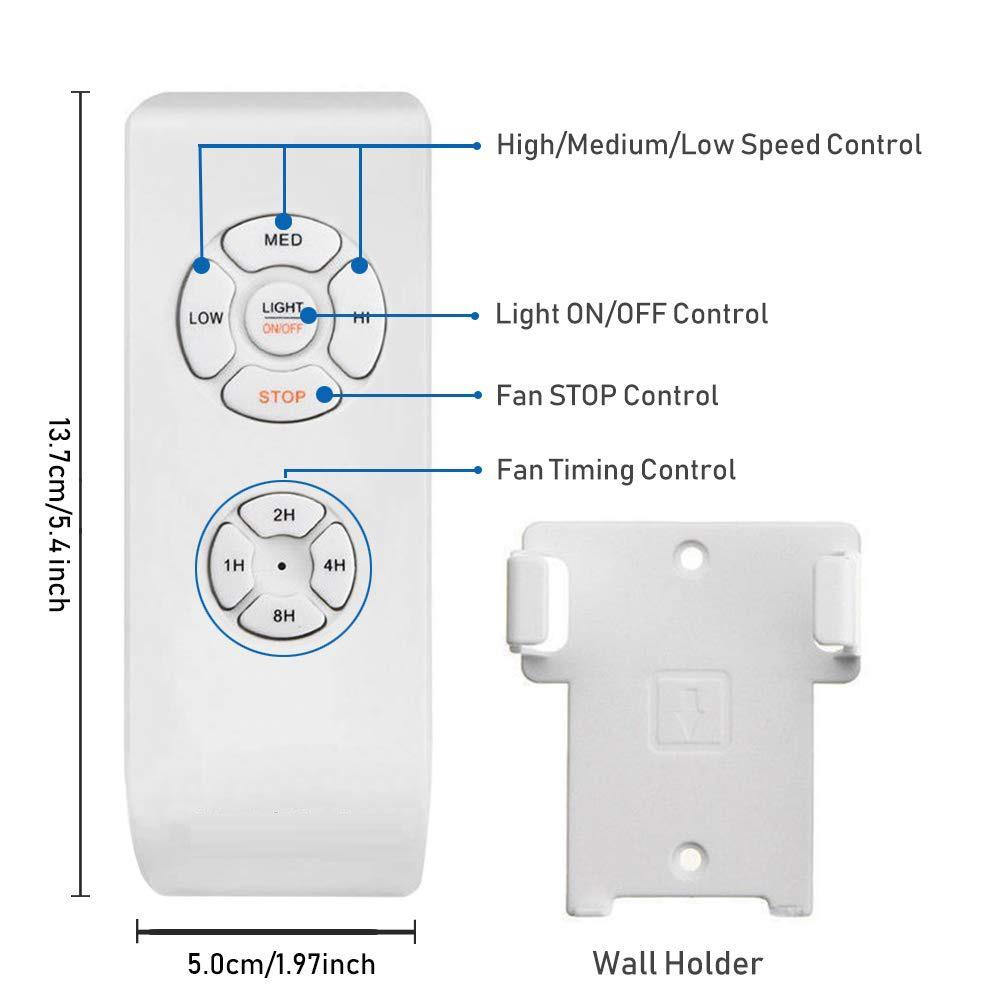 110V Universal Ceiling Fan Lamp Remote Control Kit 3-in-1 Ceiling Fan Light Speed Timing Wireless