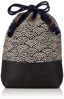 Maruzen Shingen Bag with Seigaiha 20 X 7 X 24 Drawstring Bag Wickerwork, Pattern, Cm,