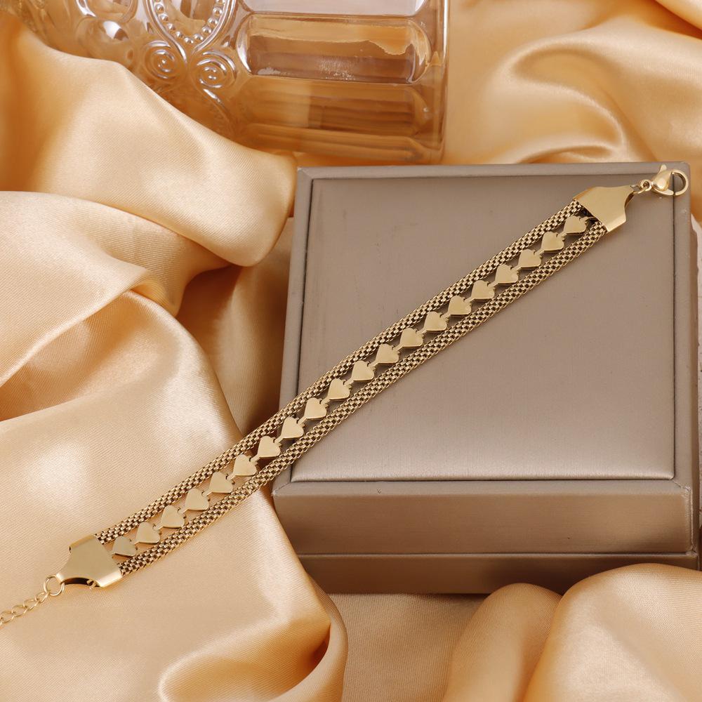 18K Gold Plated Titanium Steel Bracelet - Colorfast, Stylish, and Versatile Stainless Steel Jewelry