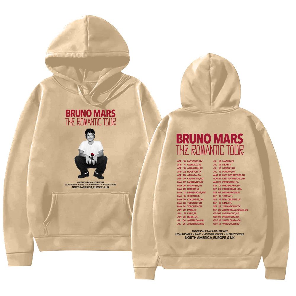 Bruno Mars The Romantic 2026 Tour Mikina Bruno Mars Mikina Unisex Pro mládež i dospělé Vrchní díly Koncertní oblečení High Street Mikina