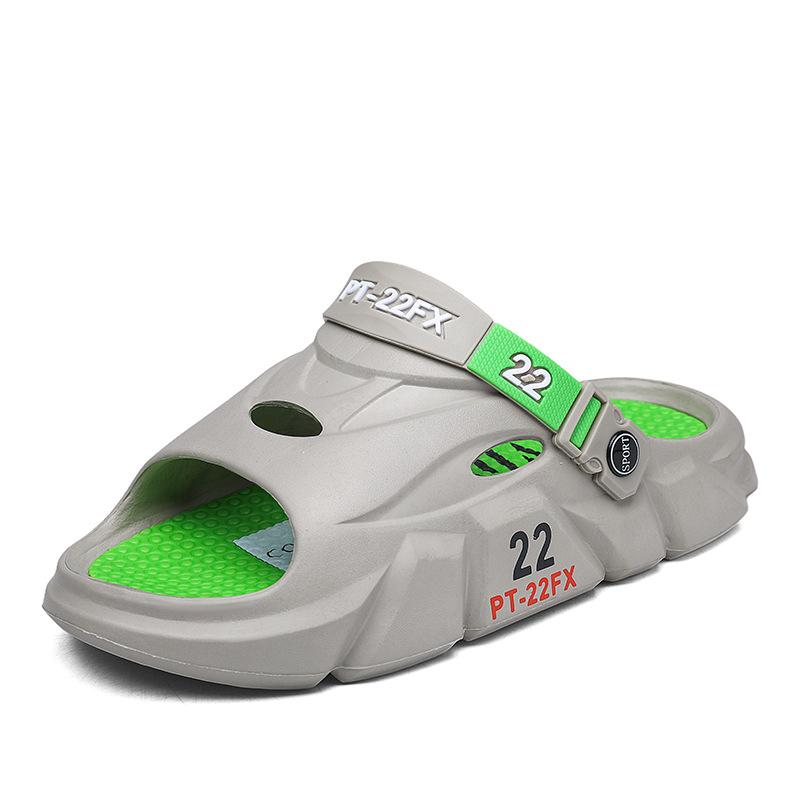 Thick Soled One Word Drag Men S Non Slip Slippers Men S Summer Shit Feeling Sandals Wear Dual Purpose Driving Sandals 39 серый