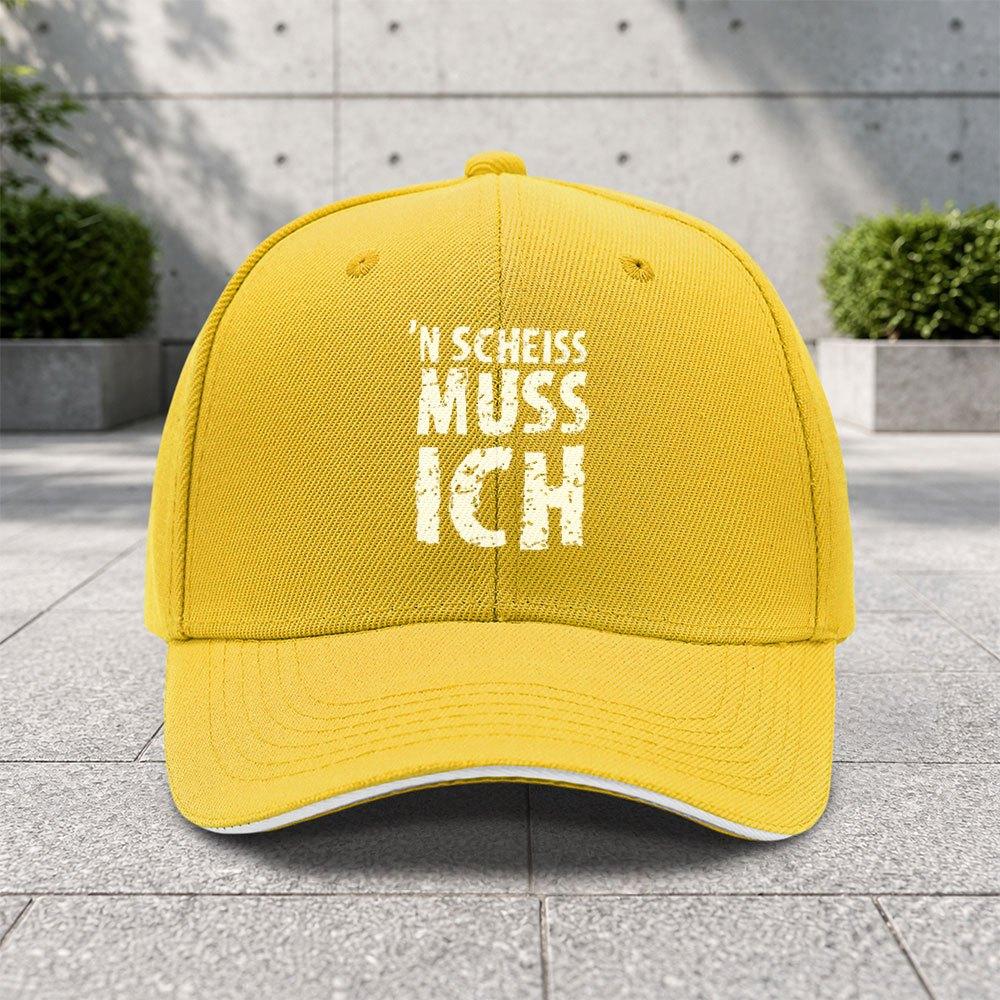 1pc N Scheiss Muss Ich Adjustable Sandwich Baseball Cap Trendy Printing Process Suitable For Outdoor Sports And Camping Ent