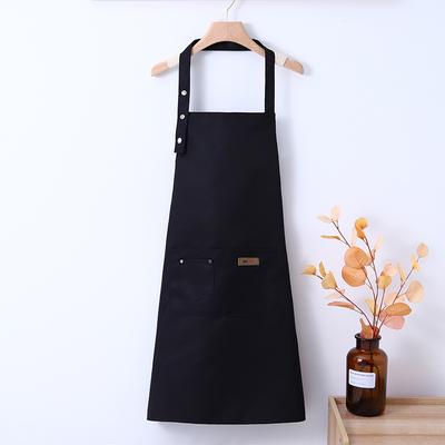 2025 Anti-fouling and Waterproof Apron Black Adjustable Home Restaurant Milk Tea Advertising Fashion Apron