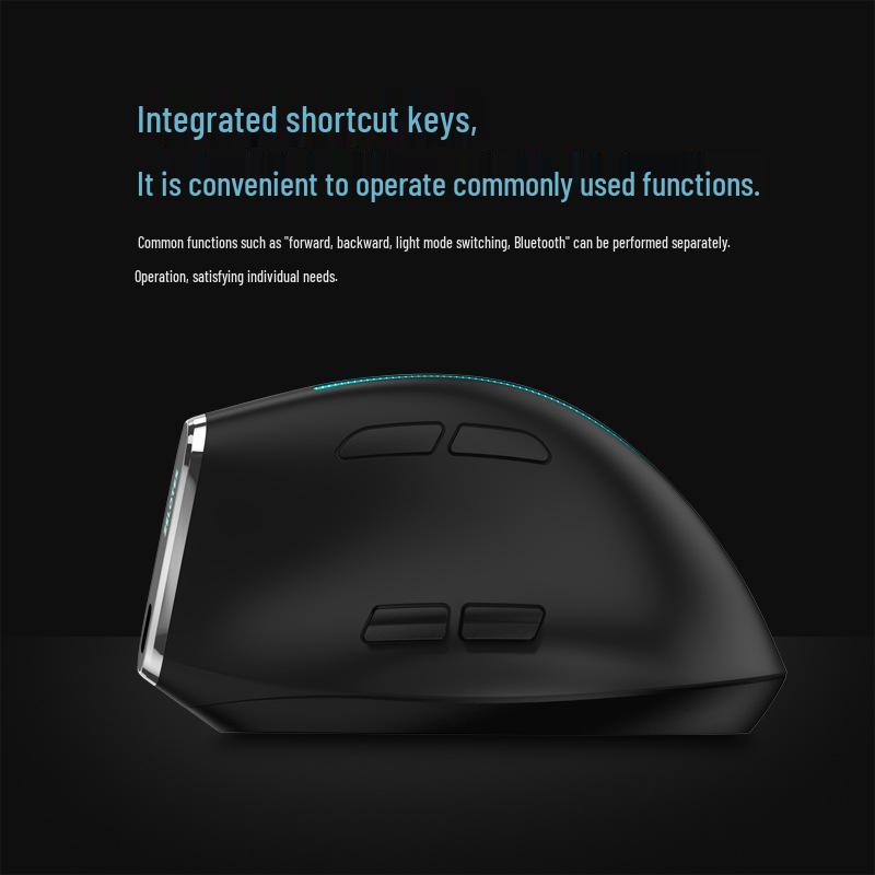 ZELOTES Master F36 Vertical Ergonomic Mouse: Three-Mode Bluetooth, Rechargeable, Programmable