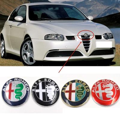 2026 Heißer Aufkleber 74MM Auto Front Heck Emblem Kofferraum Abzeichen Aufkleber Ersatz Zubehör für Alfa Romeo Logo Giulia 159 147 156 Stelv