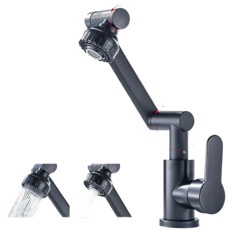 

TLXT Black Universal Swivel Hot & Cold Bathroom Basin Faucet