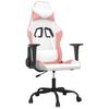 Gaming Chair In White and Pink Artificial Leather
