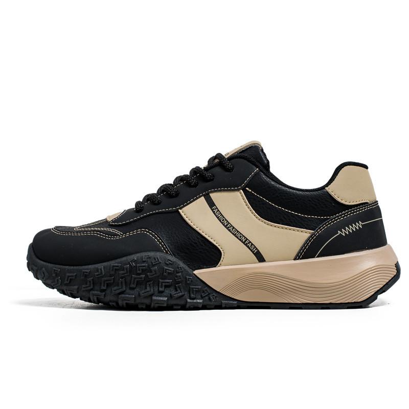 

Men s shoes sports shoes spring and autumn leather surface breathable non-slip casual shoes men s platform retro outdoor teen tide shoes 39