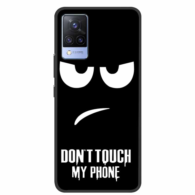 For Vivo S9 V21 V21e Case Black Silicone Back Cover Case For Vivo V21 S9 V21e Phone Cases Cover V 21 e S 9 Funda Coque Cartoon