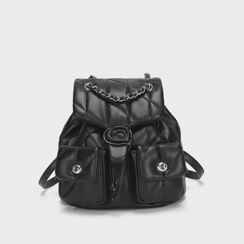 2024 Trendy Damen Große Kapazität Multifunktionale Leder Reise Rucksack mit Kette