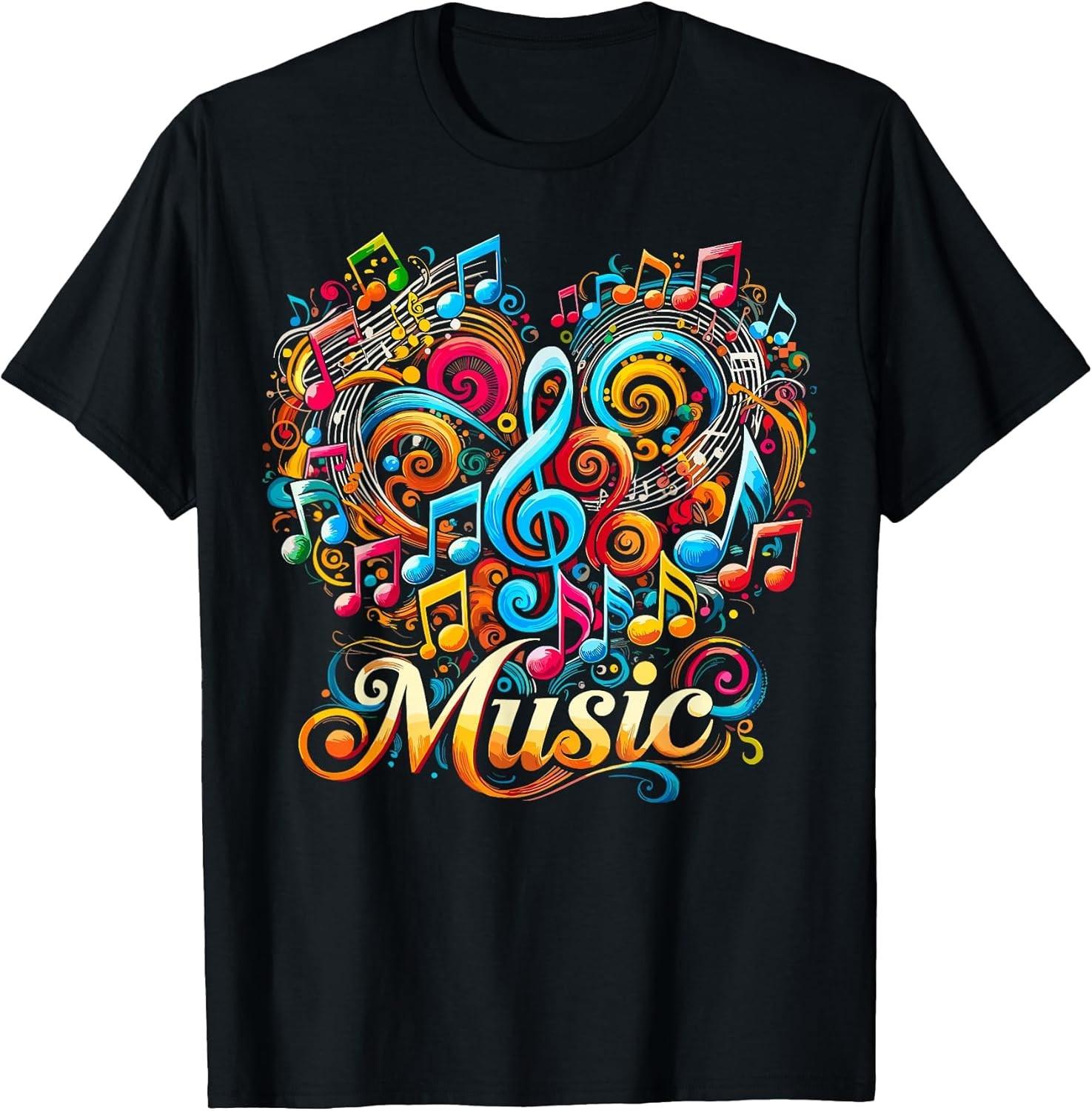 NEW LIMITED! Musician Musical Instrument Colorful Music Notes Tee - MADE IN USA XXXXL
