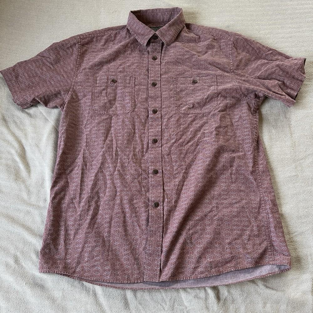 Рубашка Pendleton Мужская Размер L Красная Геометрическая Хлопок Повседневная Короткий Рукав Взрослая Унисекс Футболка S