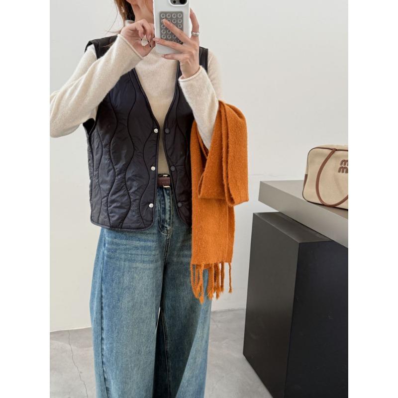 

Autumn new thin versatile down wool vest base warm loose coat women s clothing M [80-50kg]