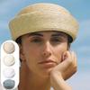 Breathable Beret Sun Hat Circle Concave Top Flat Top Handemad Straw Pillbox Hat Handmade Straw Pillbox Cap Women Headwear