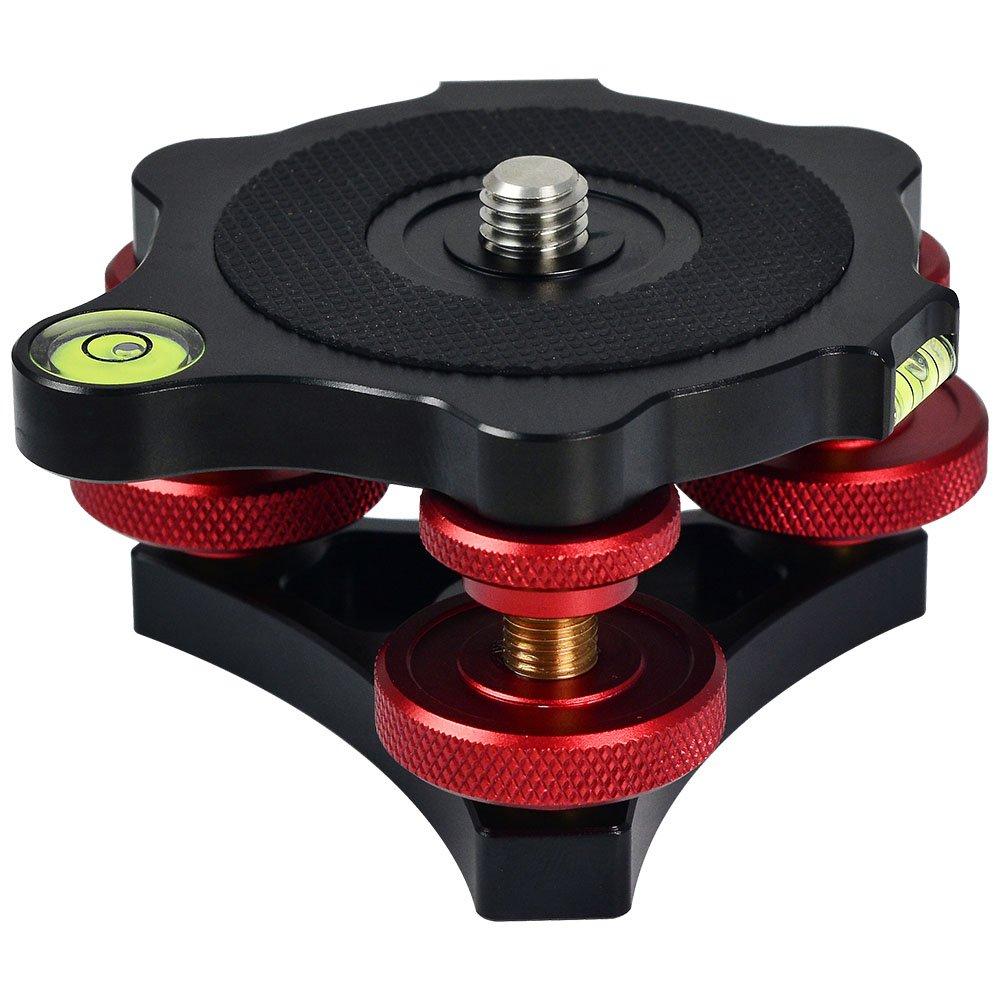 

Photography Tripod Leveling Base Precision Leveler with Bubble Inch Screw and Three Adjustment Dials Degree Adjustment Made of Aluminum Alloy [MENGS]