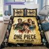 One Piece Art Pattern Bedding Quilt Set Quilt Cover Pillowcase Home Birthday Gift(1 * Duvet Cover + 2 * Pillowcase, Without Core)