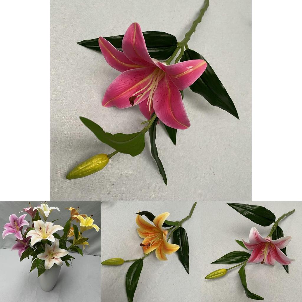 Lebensechte 3D Stofflilien Kunstblumen für Heimdeko Hochzeitsmittelstück Blumengesteck