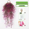 Wall-Mounted Artificial Hanging Vines with Spider Plant in Basket for Living Room Decor