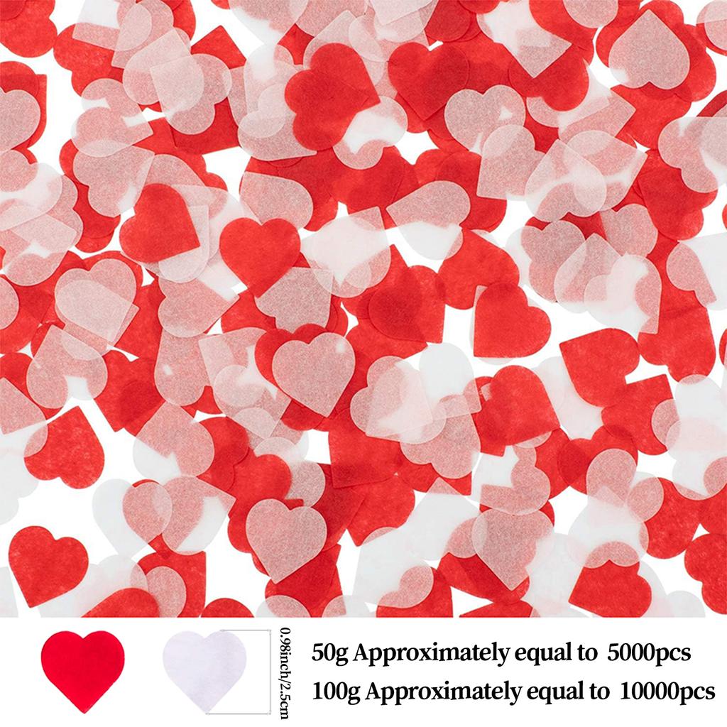 2500 Pieces of Heart-Shaped Heart Paper, Valentine's Day Table Decoration, Wedding Hand-Held Throwing Confetti, Balloon Filling
