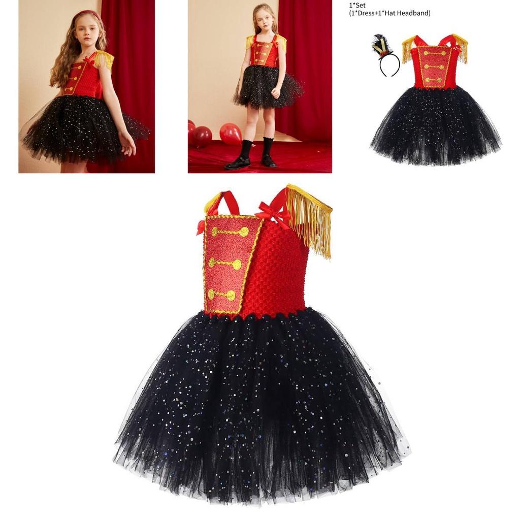 Nussknacker-Kostümkleid für Mädchen mit Paillettendetails – Halloween-Cosplay-Outfit