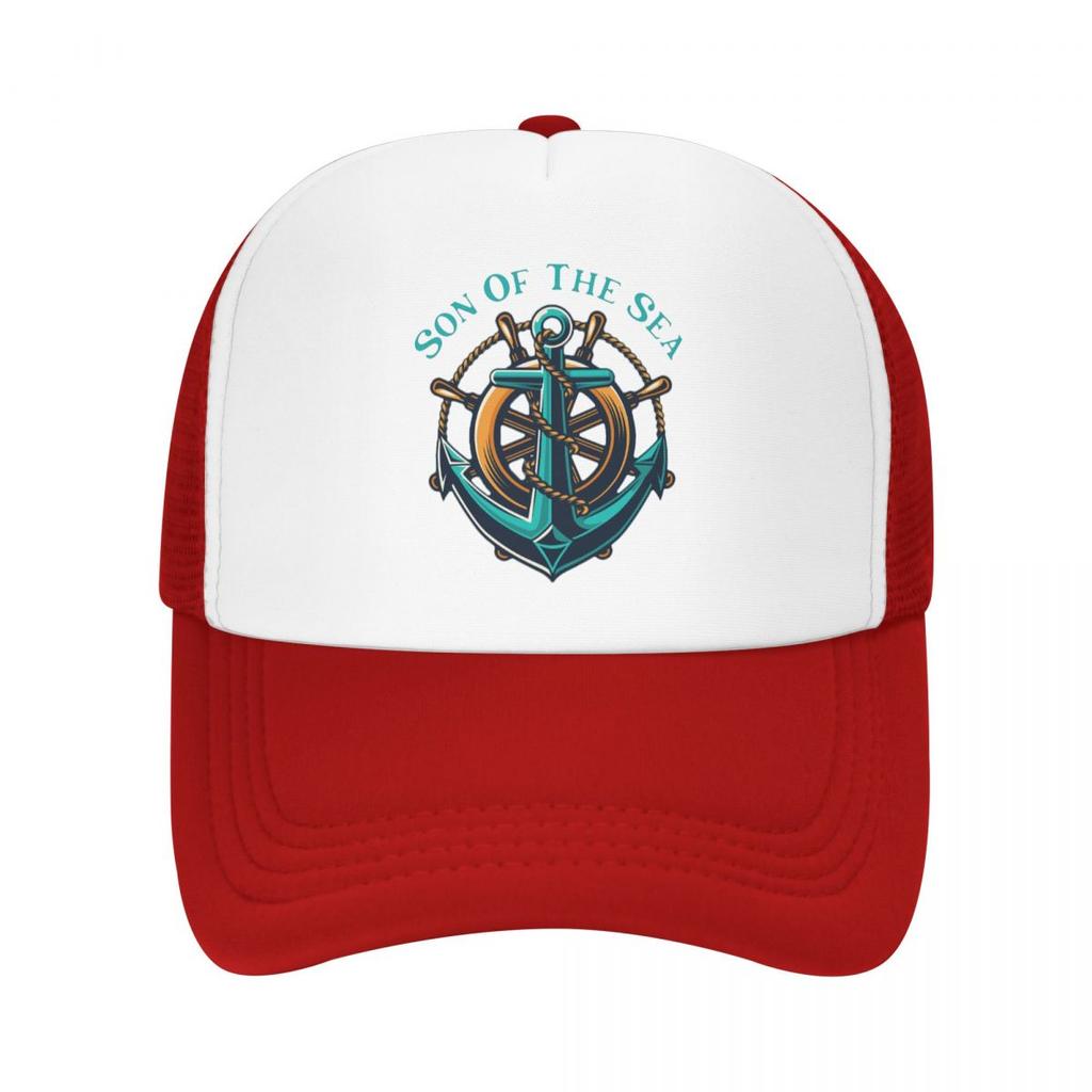 Son Of The Sea Trucker-Hüte für Damen, Unisex, verstellbar, nautische Seemannsanker-Baseballkappe, Performance-Snapback-Kappen