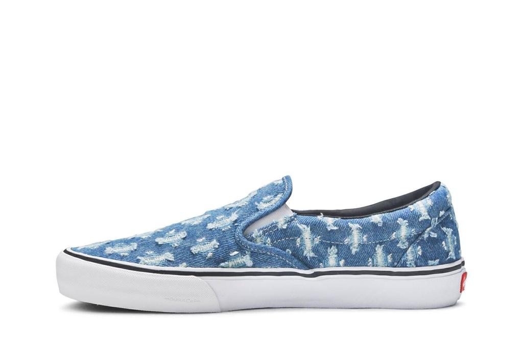 Vans Supreme X Slip-On 'Blue Hole Punch Denim' VN0A38DD2DD Men's Shoes