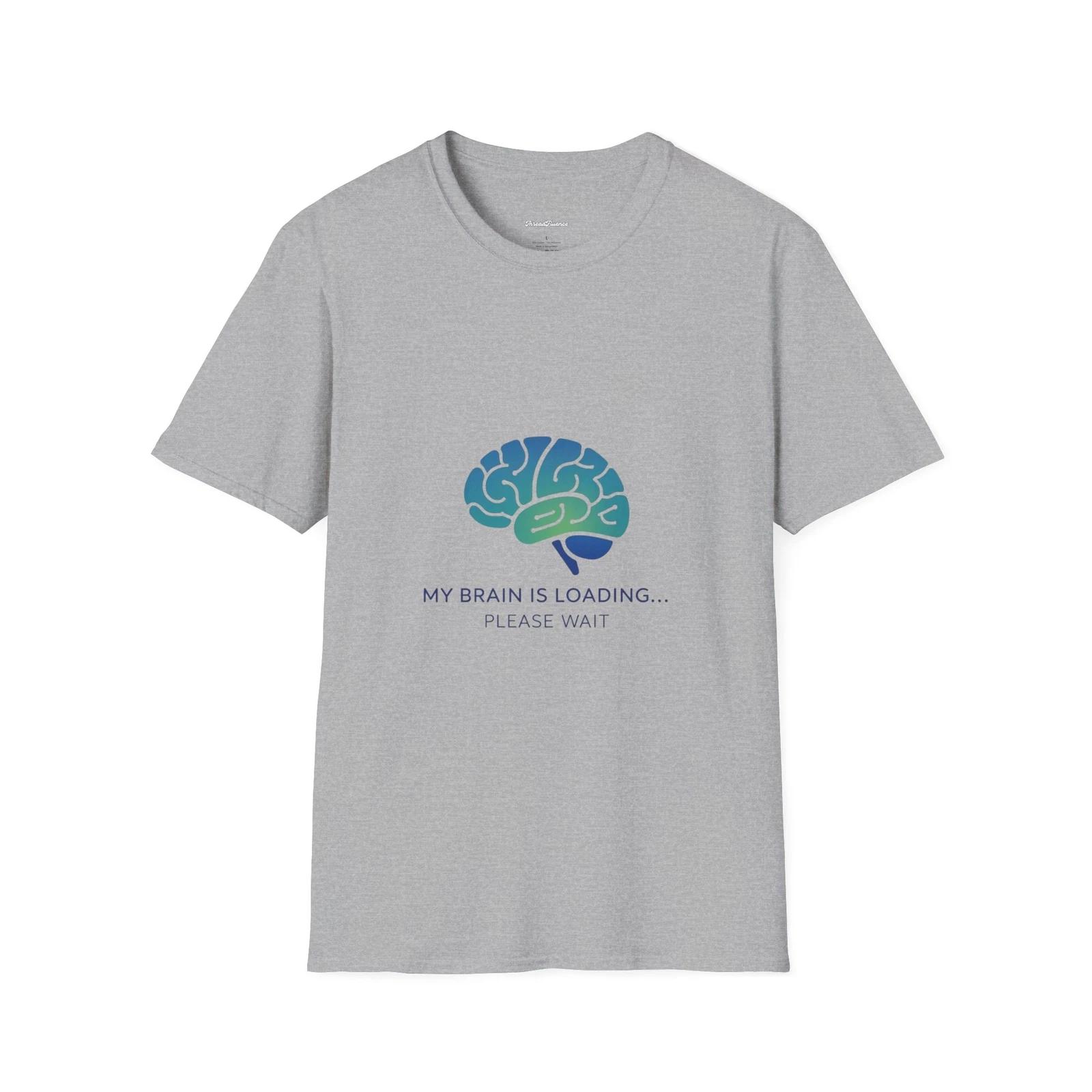 Funny My Brain is Loading Please Wait T-Shirt, Sarcastic Tee, Humorous Graphic L