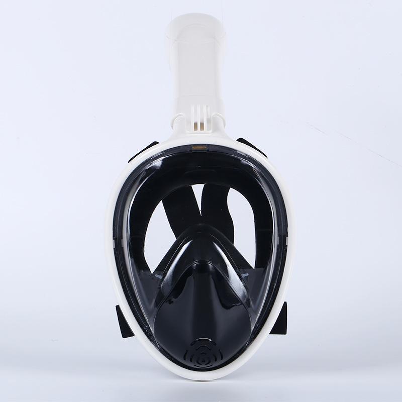 Specifically designed for adults, this snorkeling silicone diving mask features an integrated nose guard and is a fully dry diving mask that is S/M(The distance from t