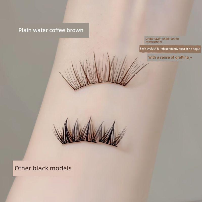 Natural-Looking, High-Intelligence False Eyelashes! Glue-Free Black-Brown False Eyelashes for Grafting, Clear and Soft Mist-Like Temperament Eyelashes