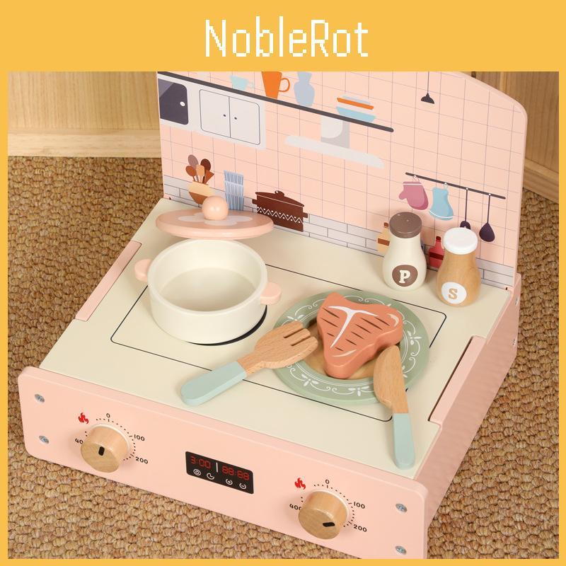 Wooden Kitchen Simulation Barbecue And Cooking Utensils Children Toy Set