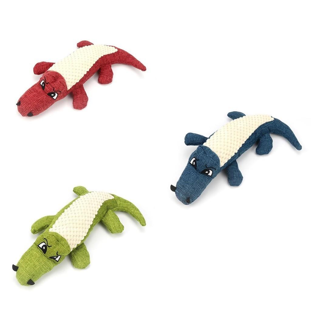 Interactive Dog Toy Resilient Plush Material Crocodile Design Wholesale