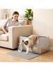 XL Stainless Steel Cat Litter Tray with Lid Up To 8 Kg Light Grey