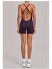 Nouveau Body de Sport Yoga Européen et Américain: Combinaison une pièce à dos croisé, ajustée, pour le fitness et la course à pied