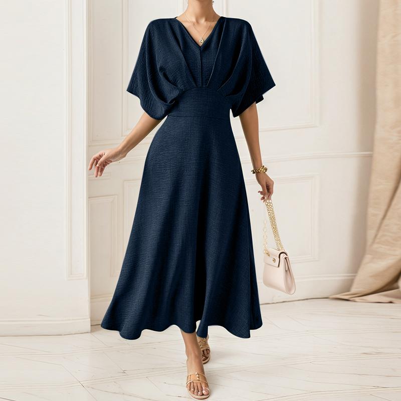 ZANZEA Women Summer V-Neck Casual Short Sleeve Slim Waist Dress