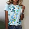 Top Women's Harajuku Short Sleeve 3D T-shirt Women's Butterfly Printed T-shirt