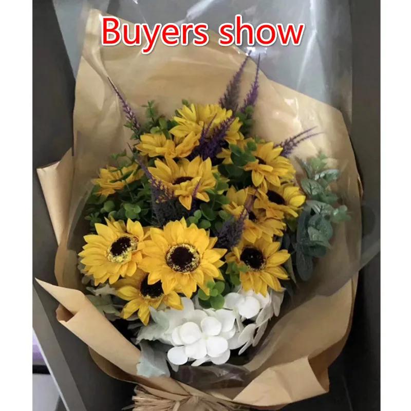 25Pcs/set Sunflower Soap Flower Head Bouquet Gift Box Decor with Soap Flower DIY Wedding Christmas Home