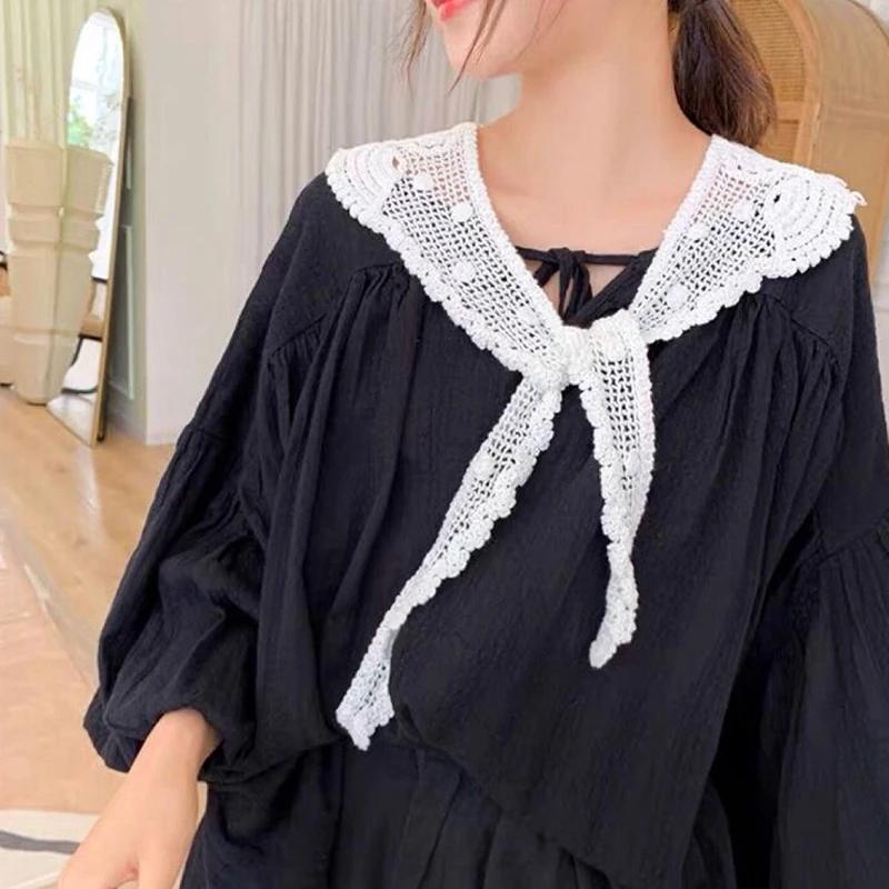 Dantela tricotate croșetat gol fals guler femei șal decorativ fals guler femei accesorii haine guler detasabil