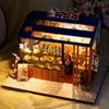 Multicolor Handmade Assembly Shop Models Japanese Sushi Wood Diy Dollhouse With Lights Cake Flower Shop Miniature House Gift