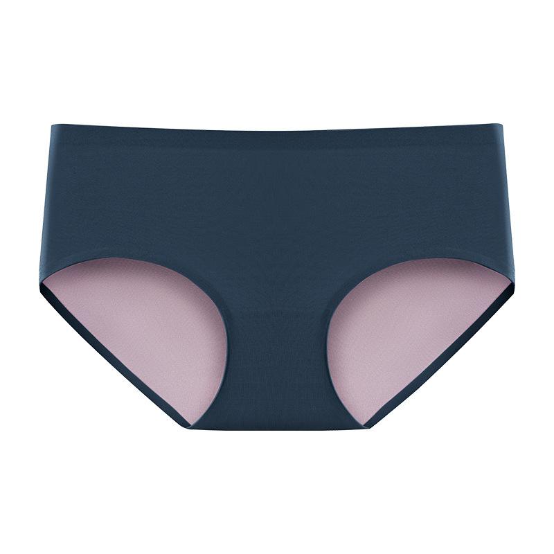 Ladies Spring and Autumn New Double Sided Double Color 7A Silk Antibacterial Crotch Non Trace High Waist Triangle Briefs