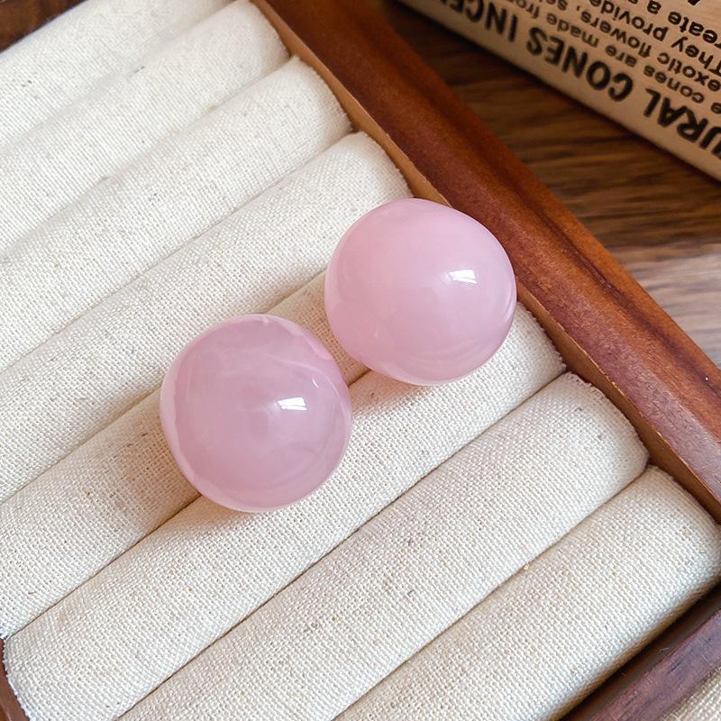 Super fairy pink flower love fringed earrings versatile temperament earrings light luxury earrings women