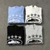 Corteiz Vintage Bluza z Kapturem Oversize z Nadrukiem Gwiazd Zestaw Joggerów Męski Streetwear Codzienny Strój