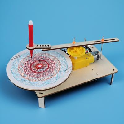Robot Desenator Plotter Electric din Lemn - Model Creativ DIY STEM pentru Copii Pictură Automată Kituri Electronice Științifice Experiment