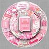 50 Pink Heart Reading Stickers - Romantic Creative DIY Waterproof Decorative Set