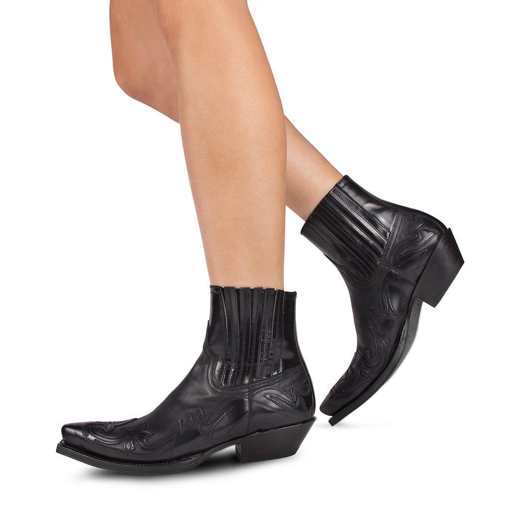 Bottes de cowboy décontractées à bout pointu pour hommes, antidérapantes, brodées, à talons bas épais, bottines western formelles rétro pour hommes