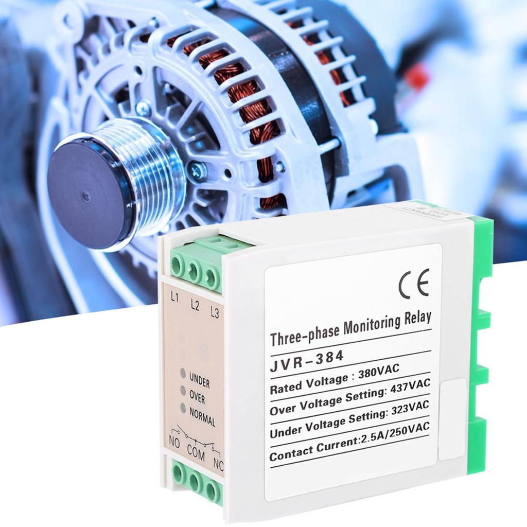 JVR‑384 Overvoltage & Undervoltage Protector 3 Phase Power Supply Monitoring Relay 380VAC