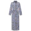 Abito lungo da donna, moda casual, temperamento, catena allentata, stampa geometrica, camicia a maniche lunghe, camicia con bottoni
