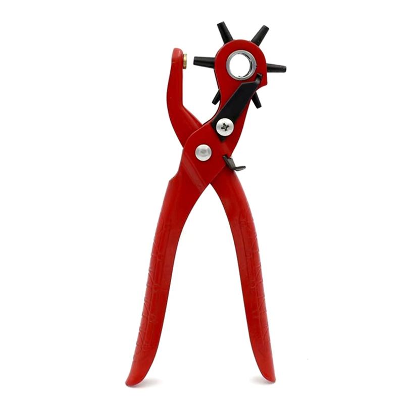 

AEE4-Sewing Leather Belt Hole Puncher Pliers Hook Clamp 2/2.5/3/3.5/4/4.5MM Punch Size For Punching Hole Forceps Punch Tool красный