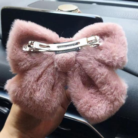 Jente hårnål mote Utsøkt håndverk Lett elegant dame plysj sløyfe Vår hårklips Styling Tool